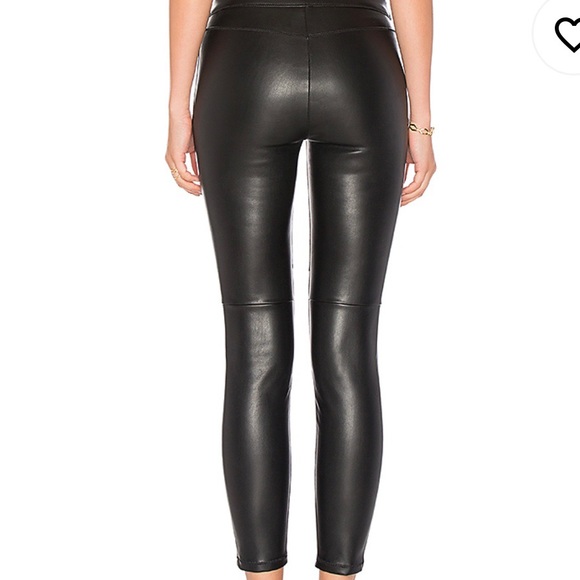 Free People Moto Black Vegan Leather Leggings - Picture 4 of 15